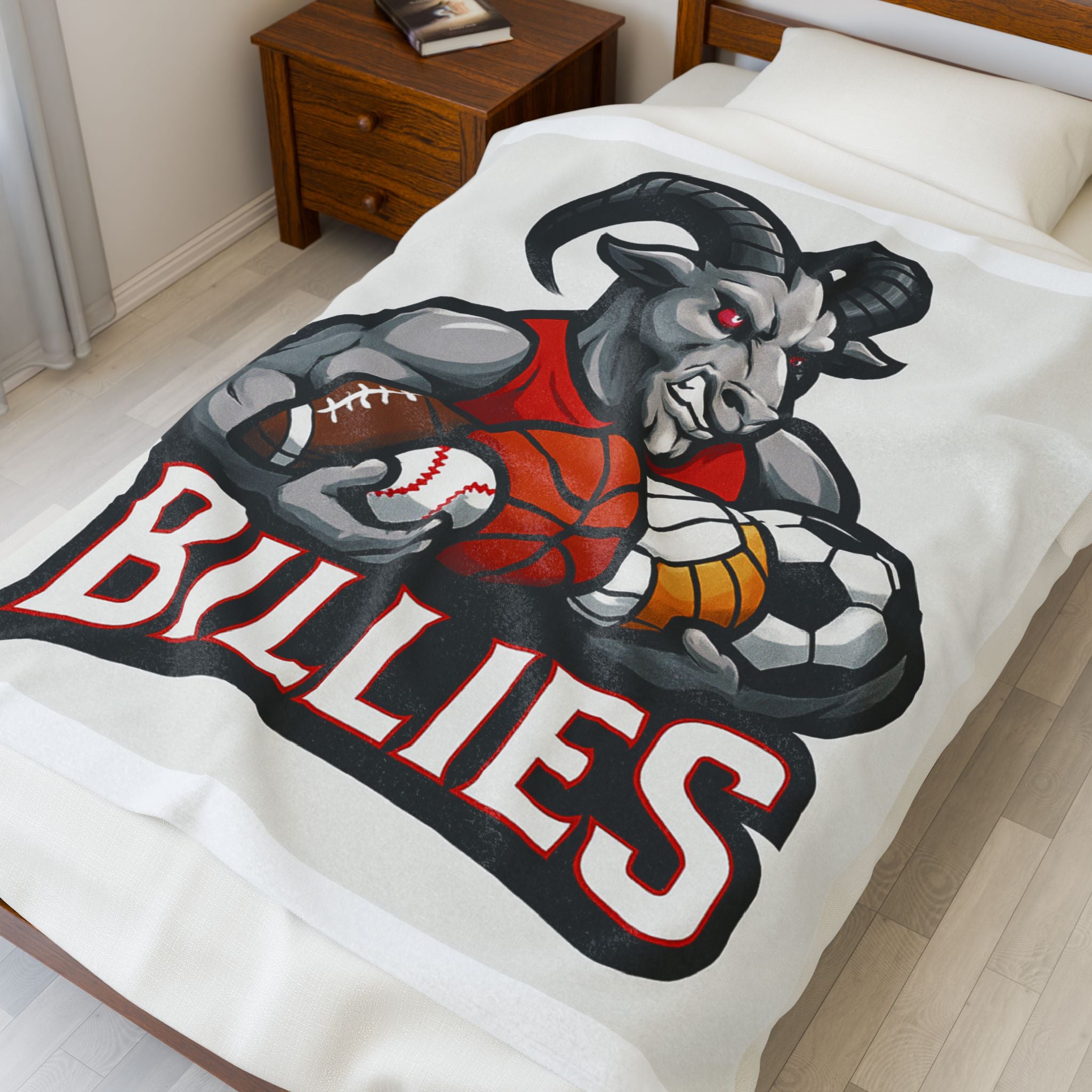 Fredericksburg Billies Sports Mascot Velveteen Plush Blanket