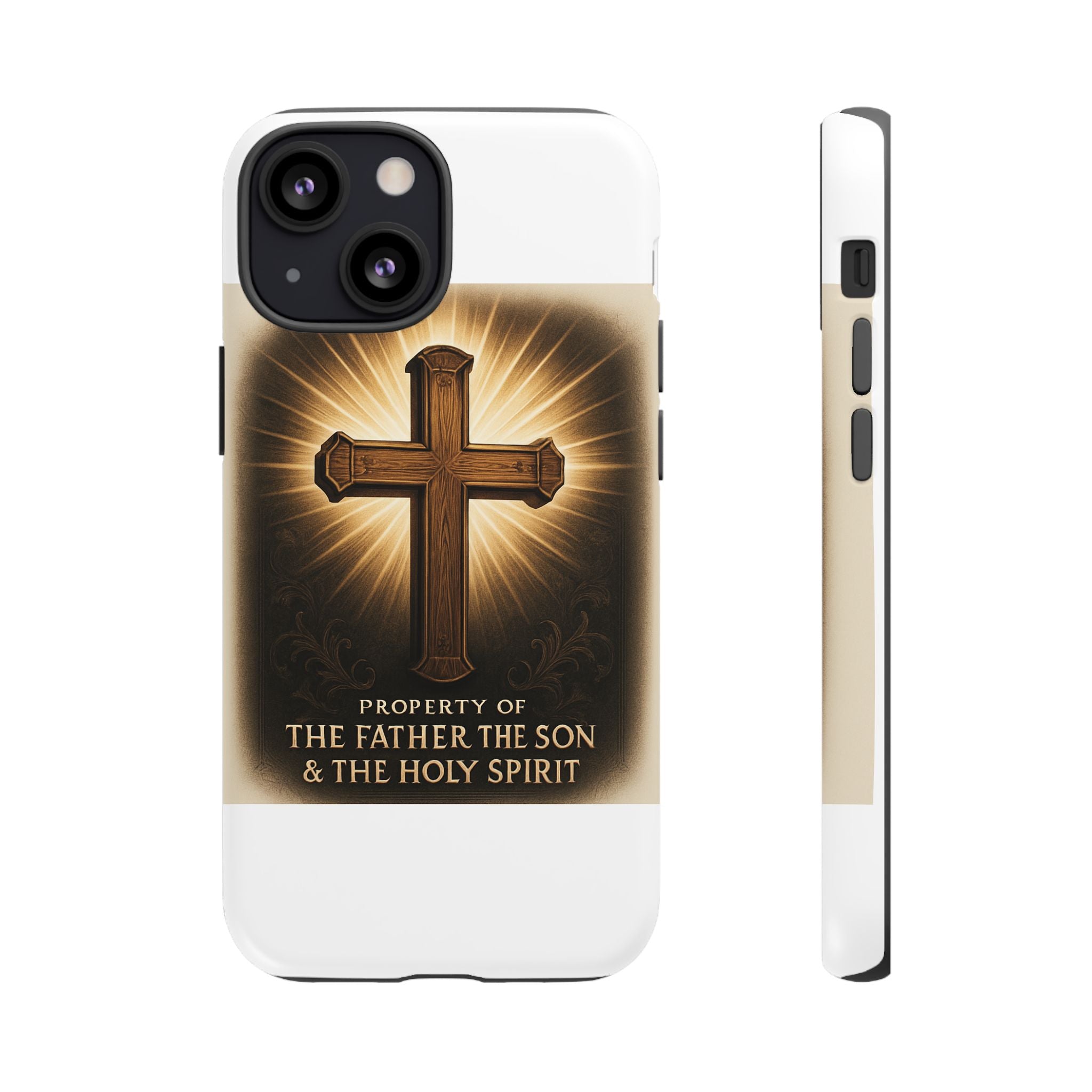 Christian Cross Phone Case — "Property of The Father, The Son & The Holy Spirit"