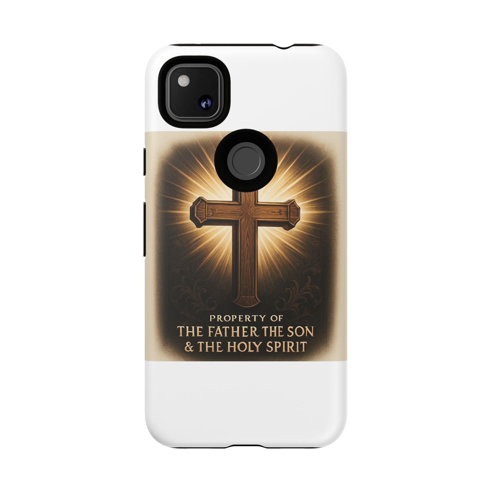 Christian Cross Phone Case — "Property of The Father, The Son & The Holy Spirit"