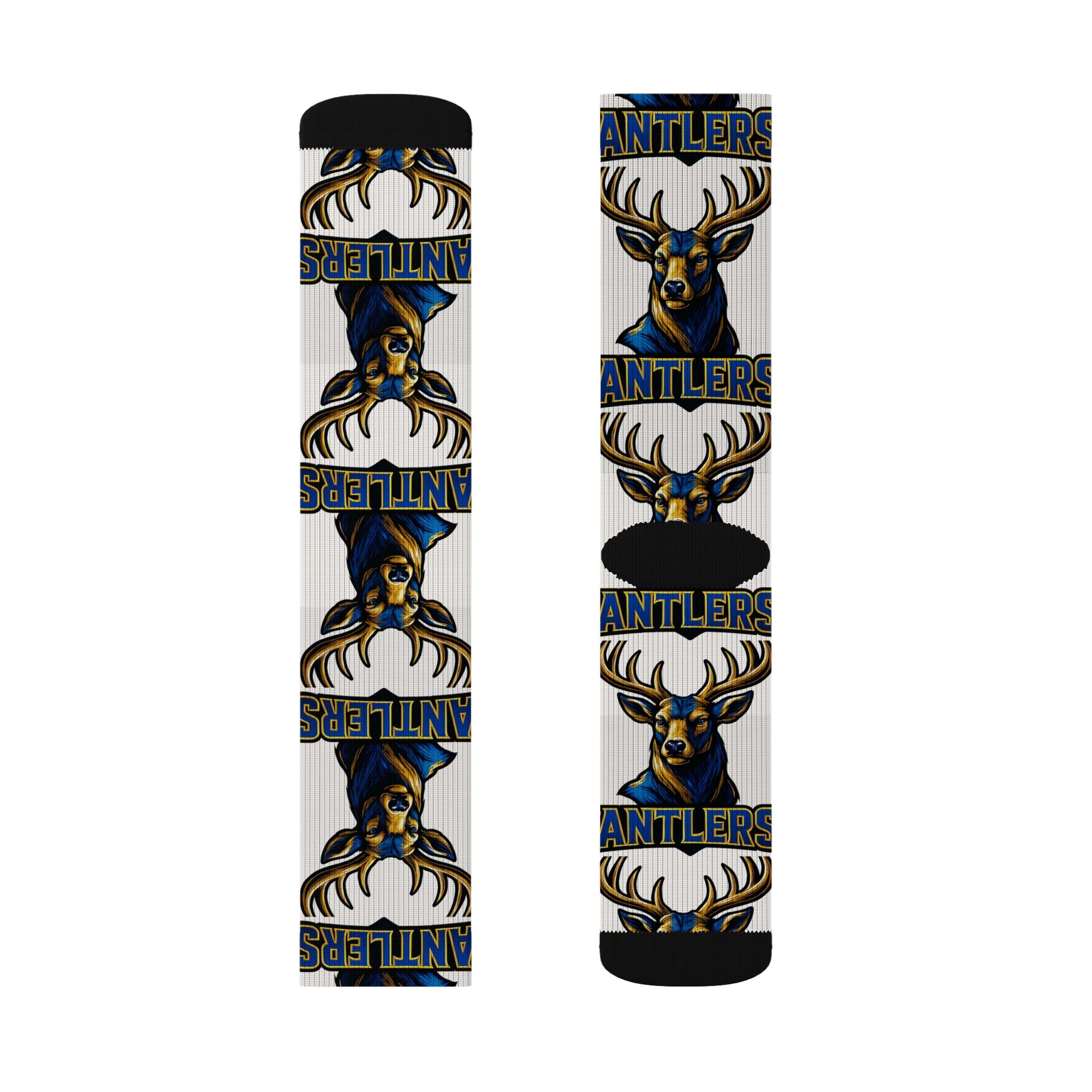 Antlers Team Logo Socks — Custom Sublimation Sports Crew Socks