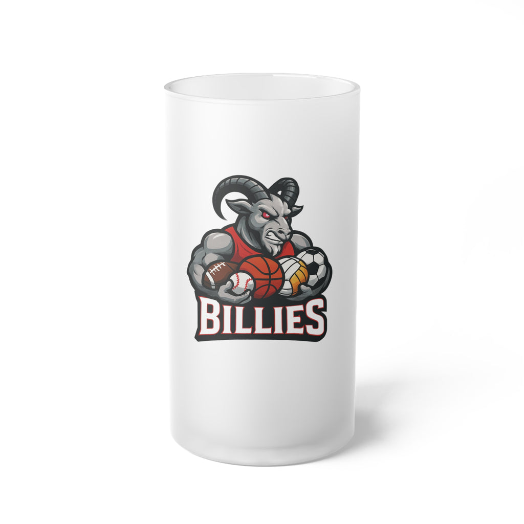Frosted Glass Beer Mug 16oz.— Billies Sports Mascot Beer Stein