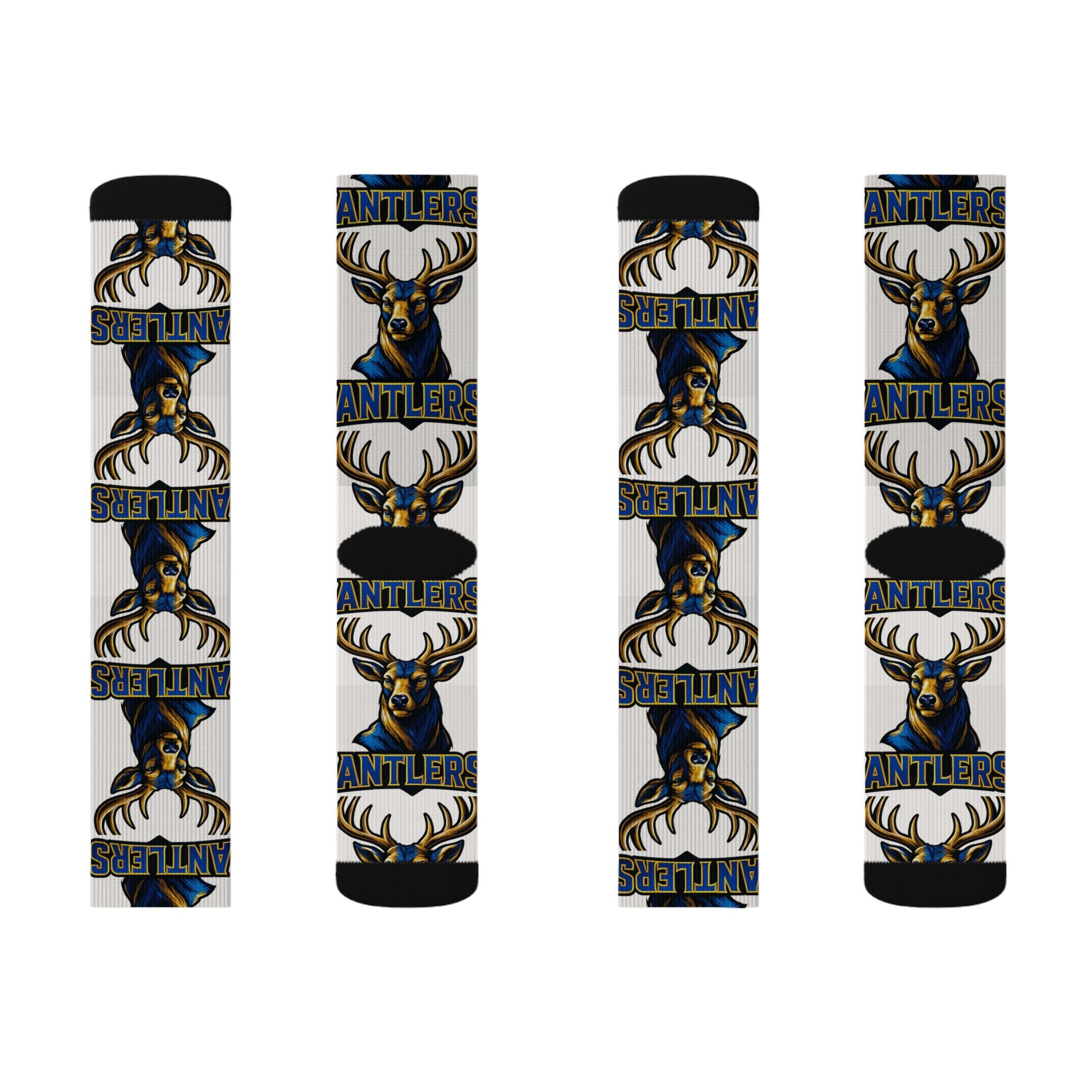 Antlers Team Logo Socks — Custom Sublimation Sports Crew Socks