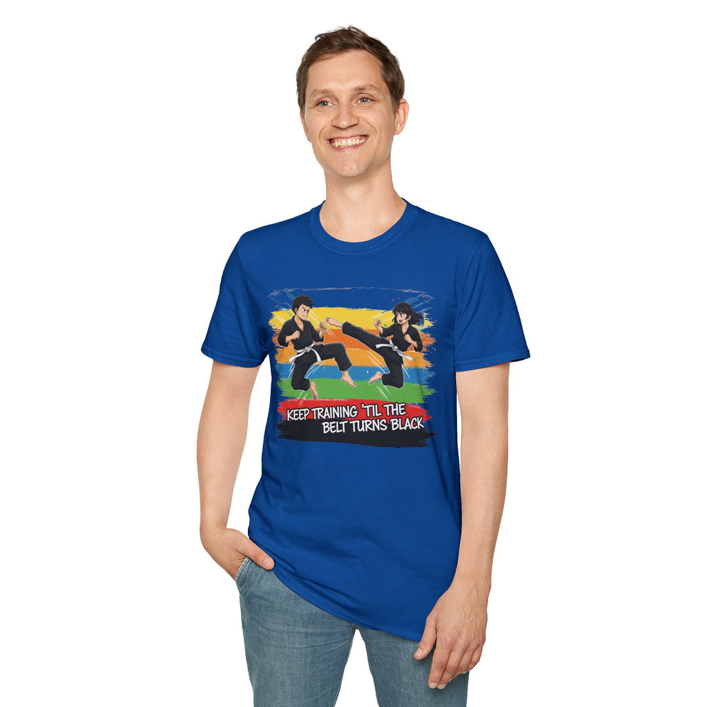 Adult "Keep Training 'Til The Belt Turns Black" Graphic Tee