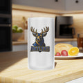 Antlers Frosted Glass Beer Mug 16oz— Mascot Team Logo Pint
