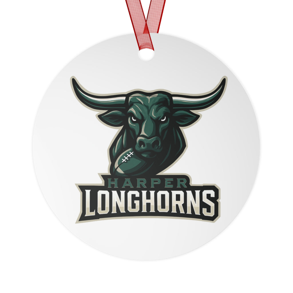 Personalized Harper Longhorns Metal Ornament - Holiday Decor