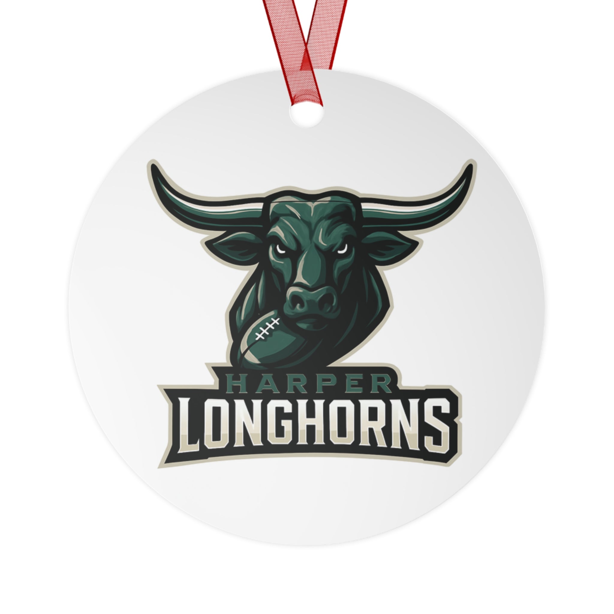 Personalized Harper Longhorns Metal Ornament - Holiday Decor
