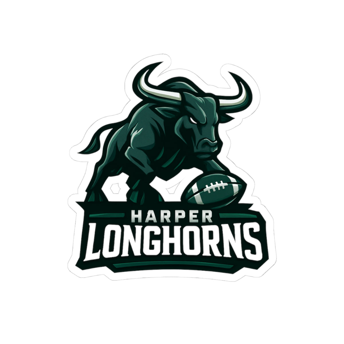 Longhorns Football Team Sticker — Harper Kiss-Cut Decal