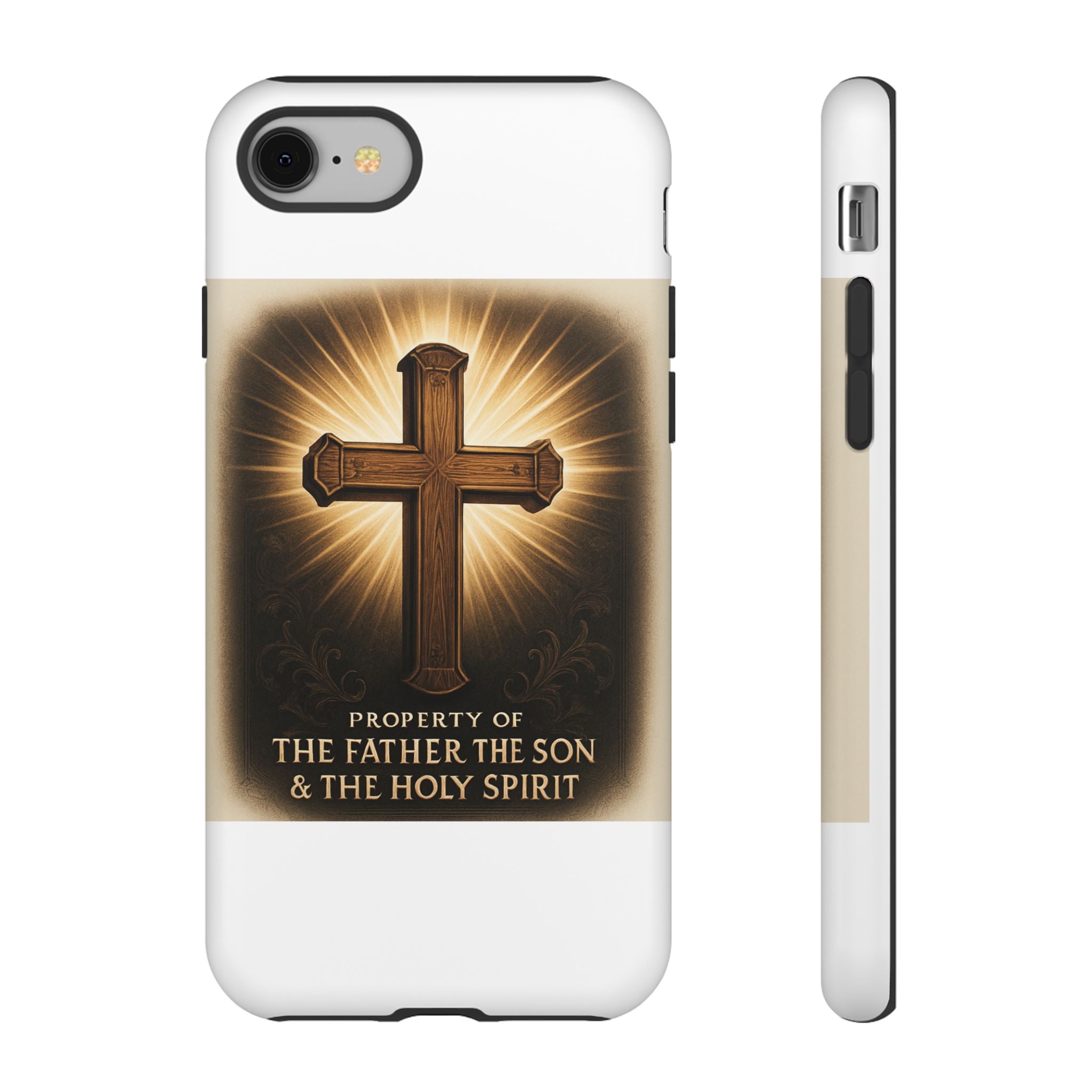 Christian Cross Phone Case — "Property of The Father, The Son & The Holy Spirit"