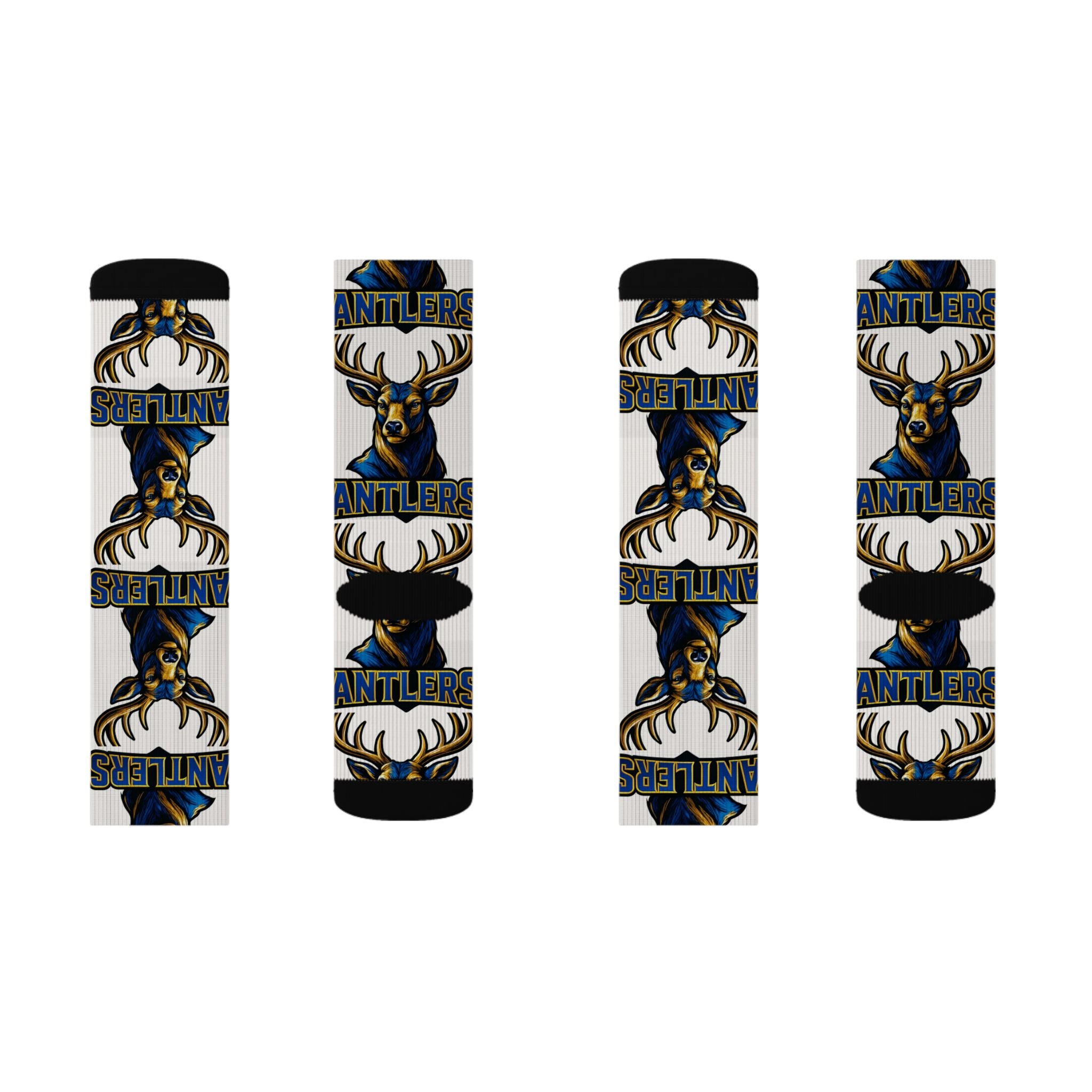 Antlers Team Logo Socks — Custom Sublimation Sports Crew Socks