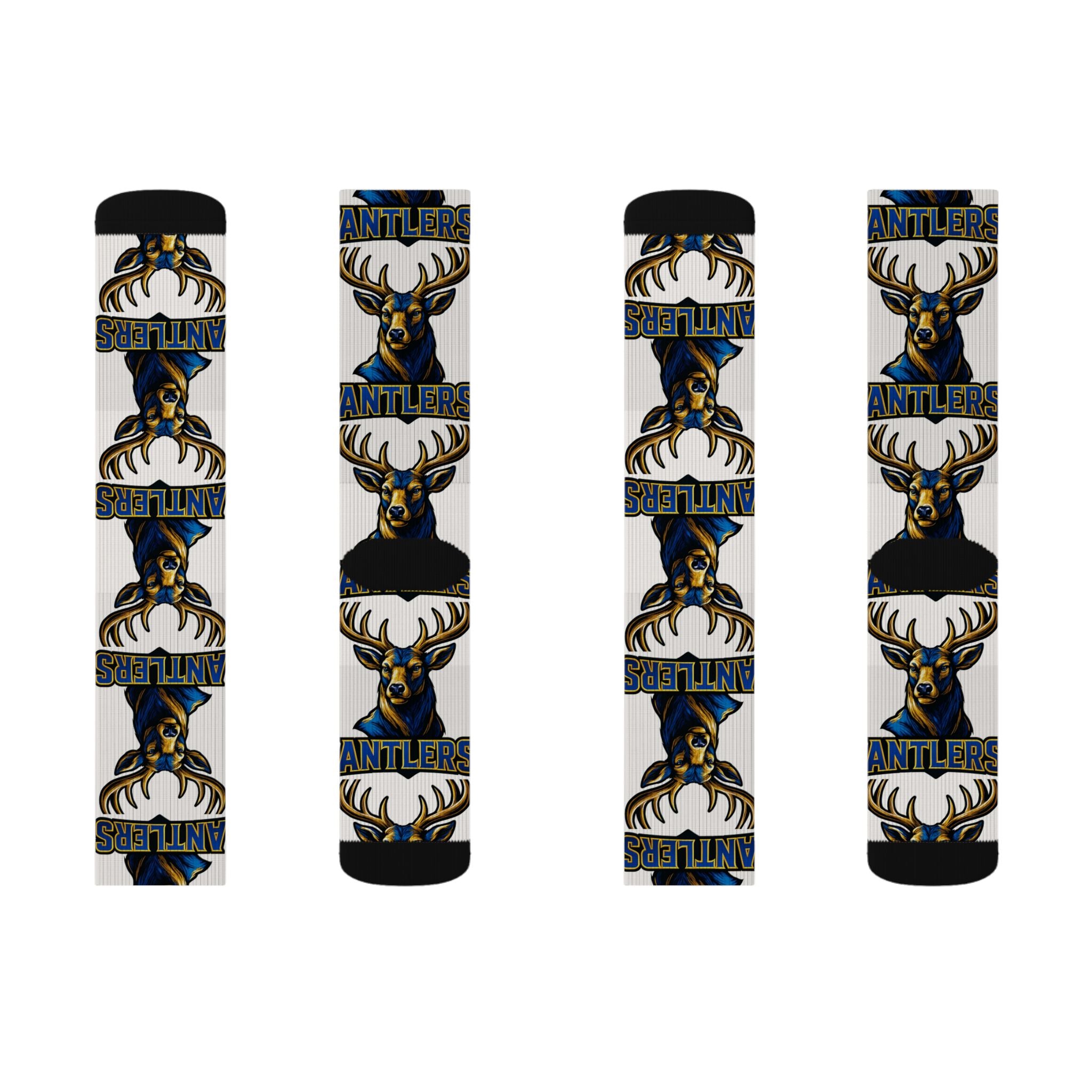 Antlers Team Logo Socks — Custom Sublimation Sports Crew Socks