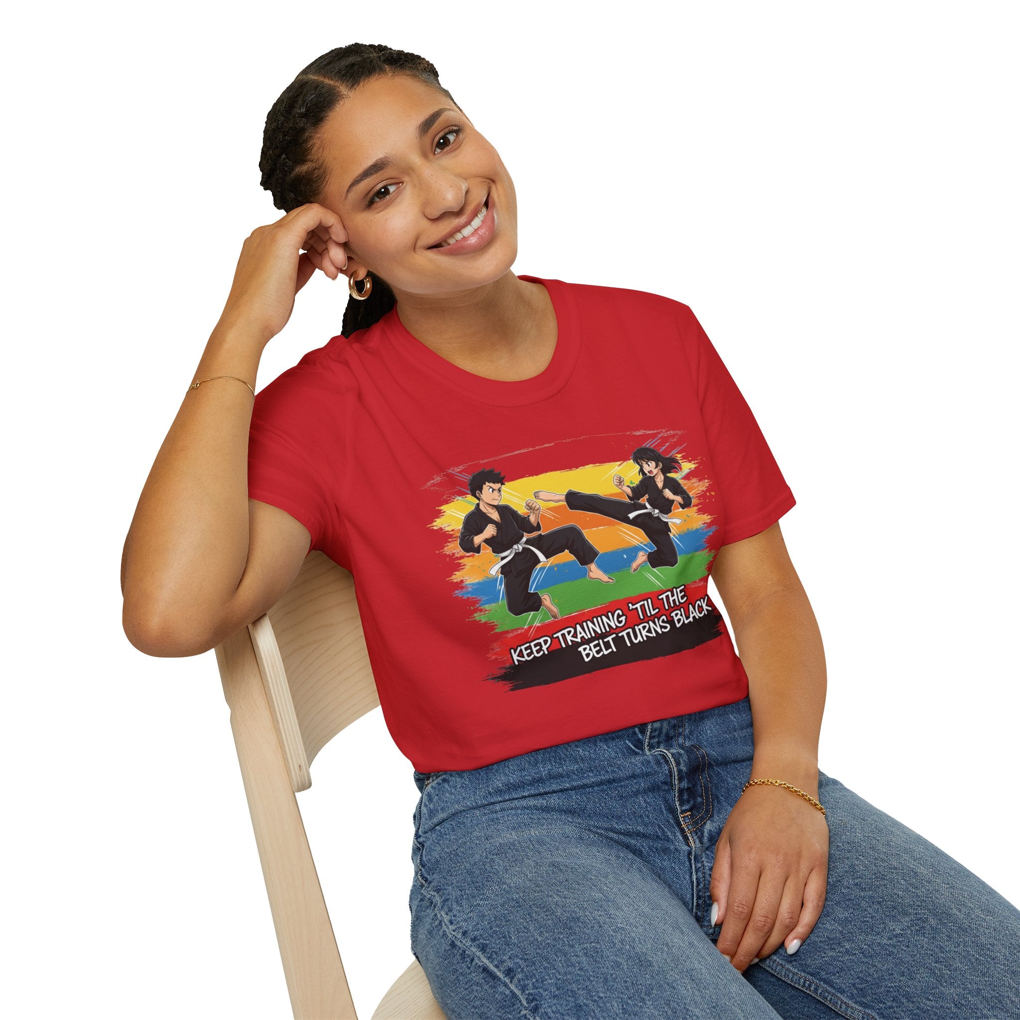 Adult "Keep Training 'Til The Belt Turns Black" Graphic Tee