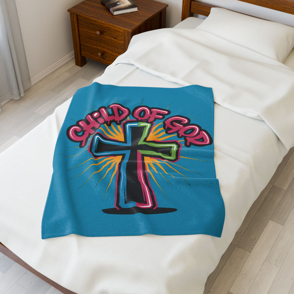 Child of God Plush Blanket -Teal