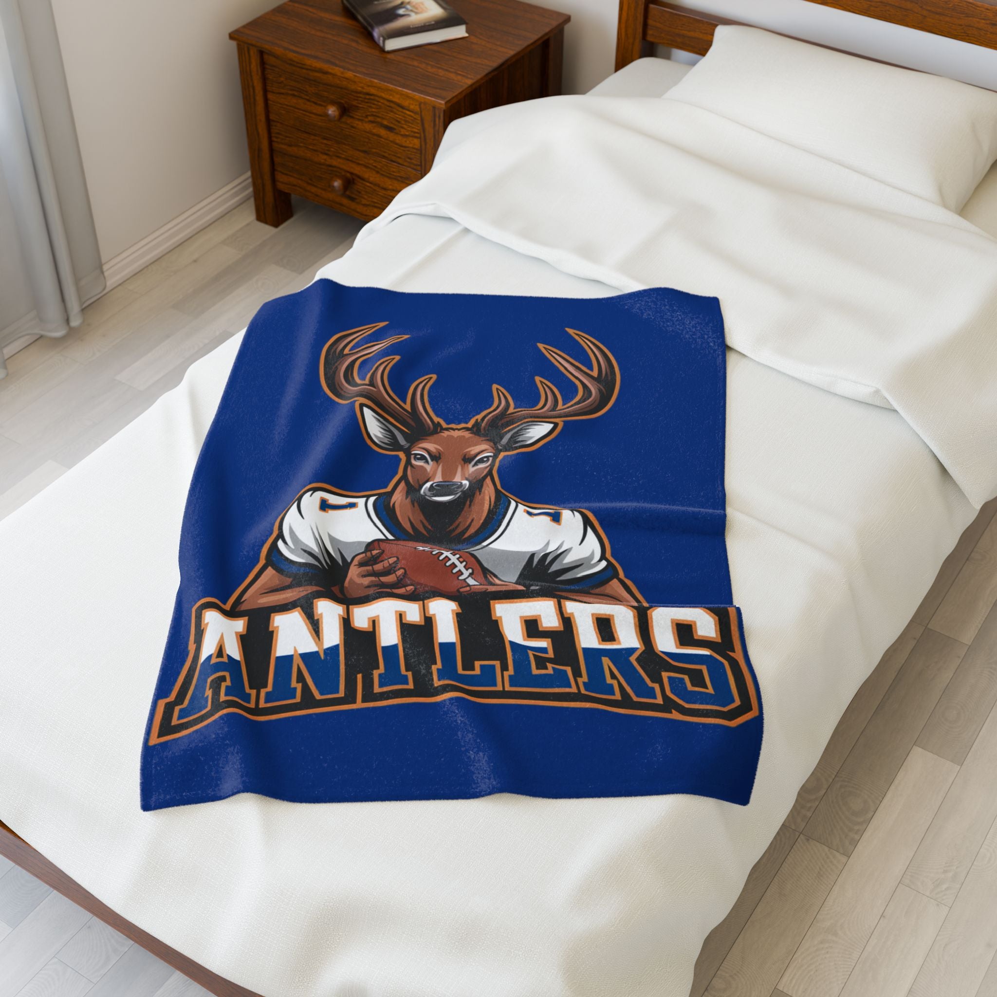 Antlers Football Team Velveteen Plush Blanket-Blue