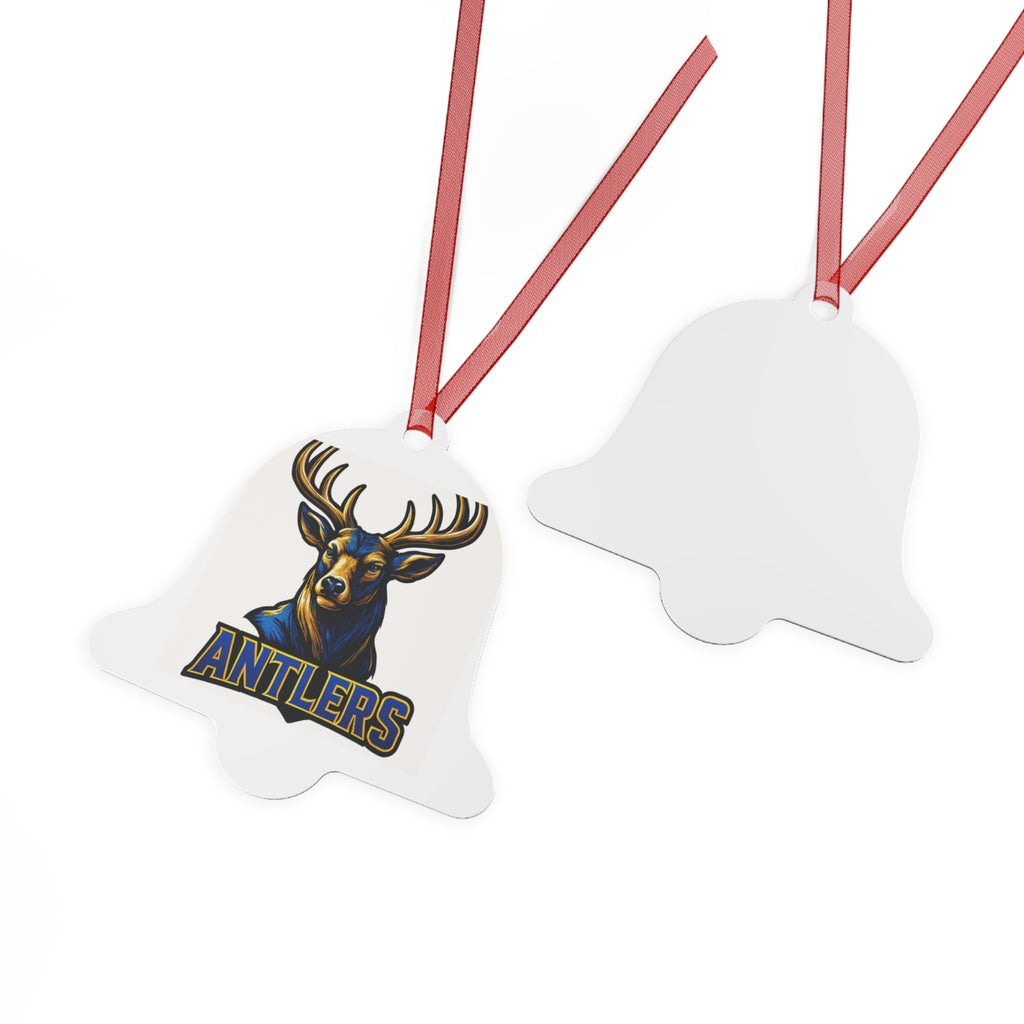 Antlers Deer Mascot Metal Ornament — Sports Team Christmas Decoration