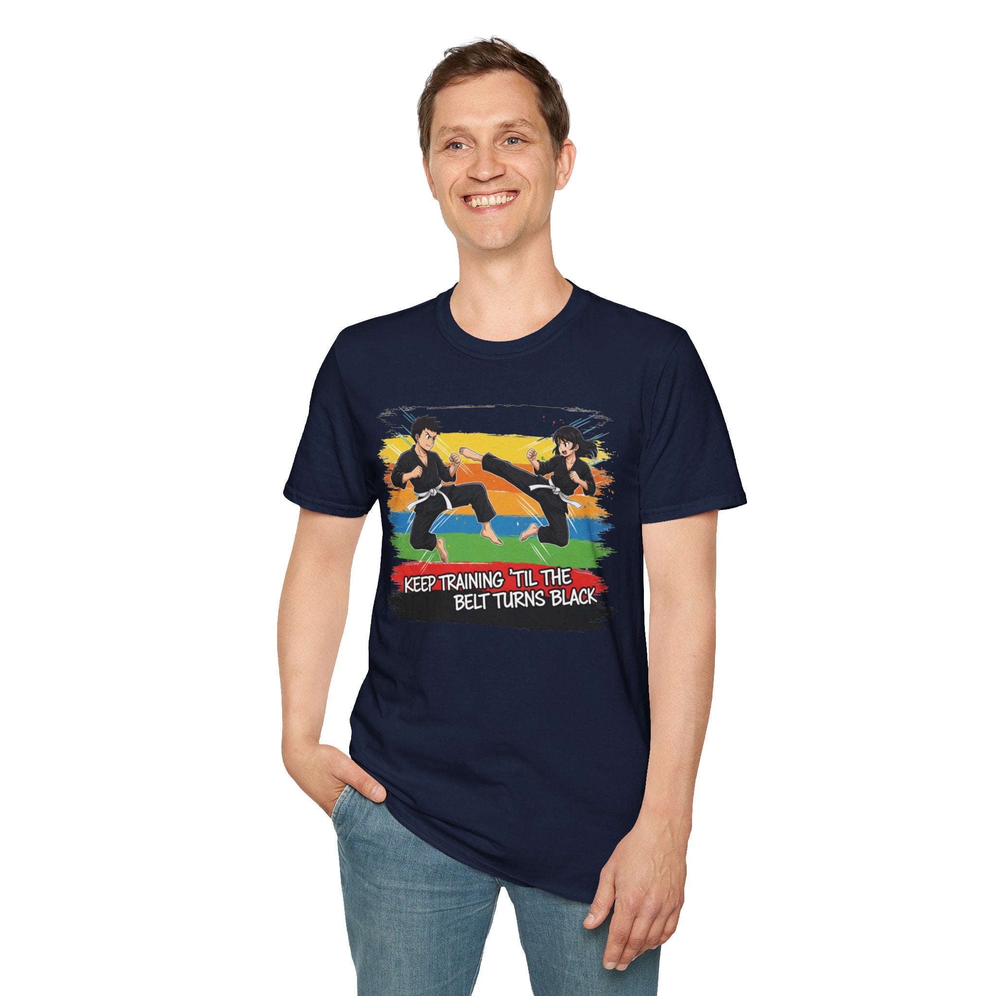 Adult "Keep Training 'Til The Belt Turns Black" Graphic Tee